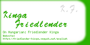 kinga friedlender business card